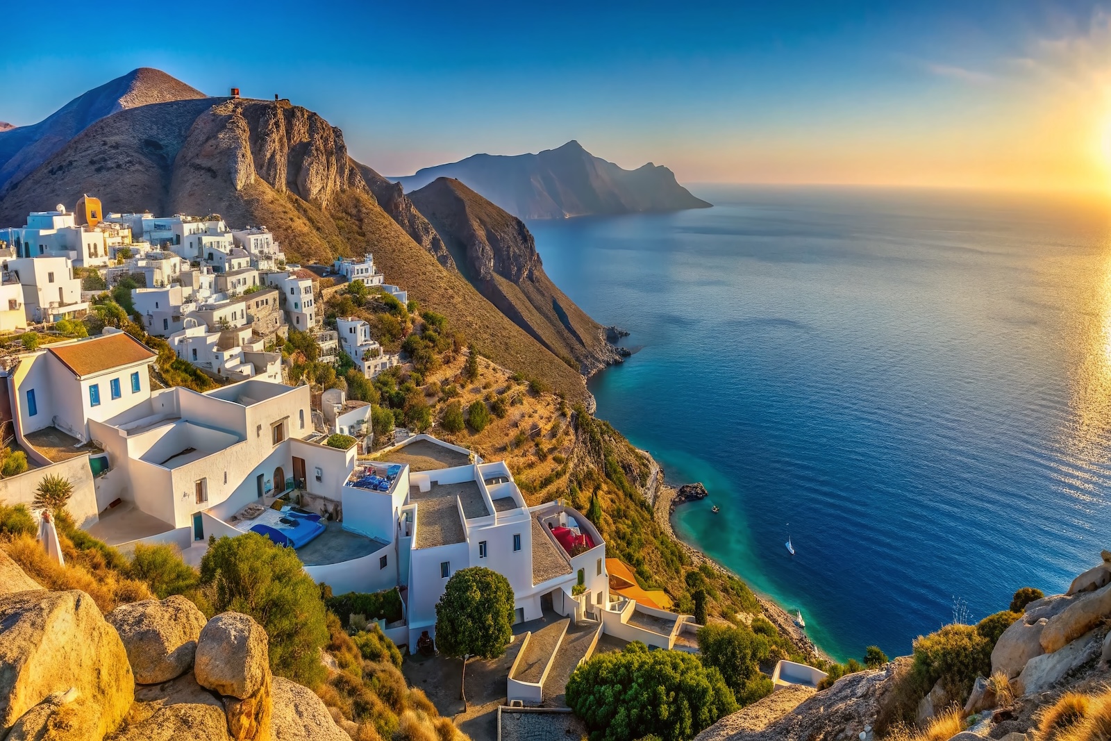 Stunning Amorgos Seascape: Cyclades Island, Greece Breathtaking Aegean Panorama